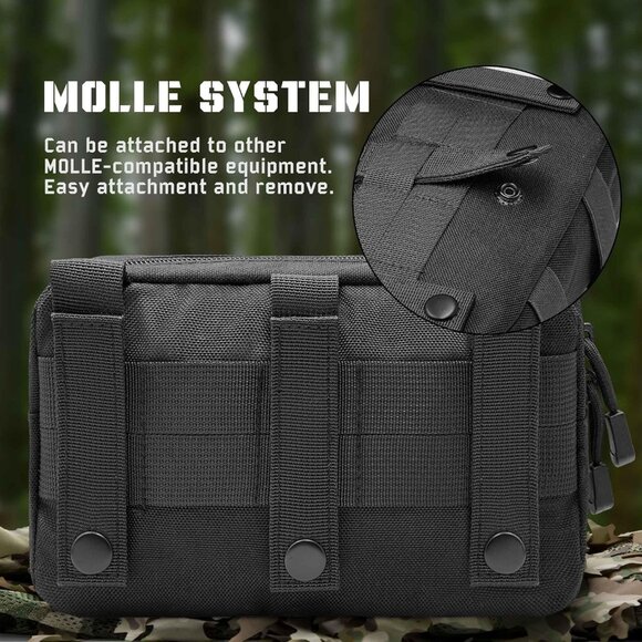 Durable MOLLE Utility Pouches - 2 Pack Tactical Organizers with Zipper Closure - Picture 6 of 10